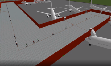 Simulationsmodell der Gateways am Flughafen